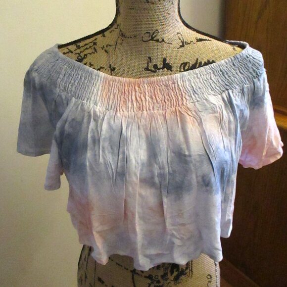 NWT!! Kiwi + Punch Miami Crop Top Pink & Blue (Blush Storm) Tie Dye, Size S - Picture 6 of 11